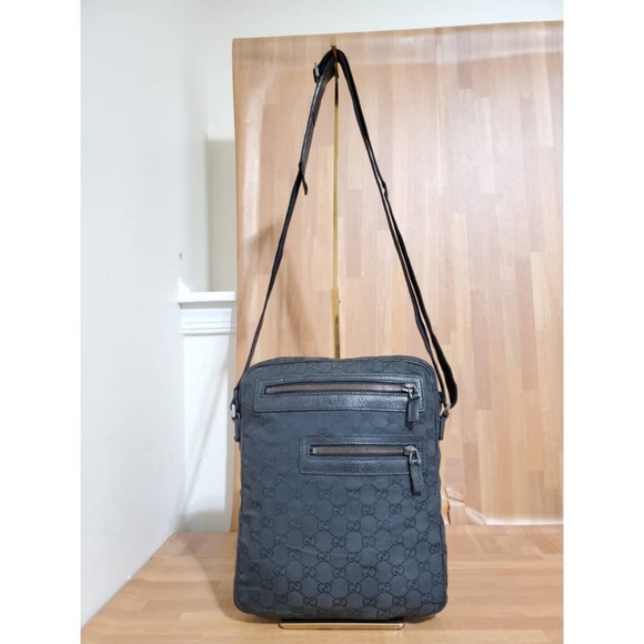 Gucci Bags Authentic Gucci Gg Canvas Crossbody Bag Black Poshmark